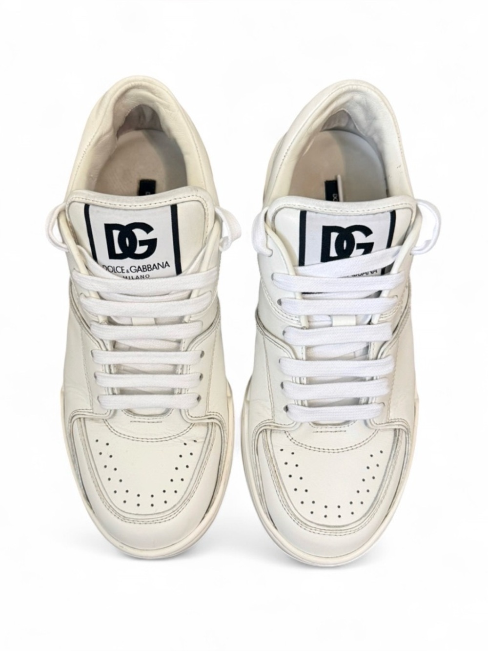 Dolce & Gabbana New Roma White Leather Sneakers Size 41 EU/ 8US/ 7UK. Pre owned